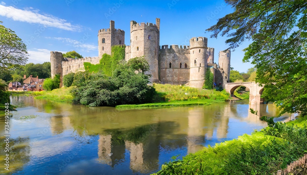 warwick castle in uk with river
