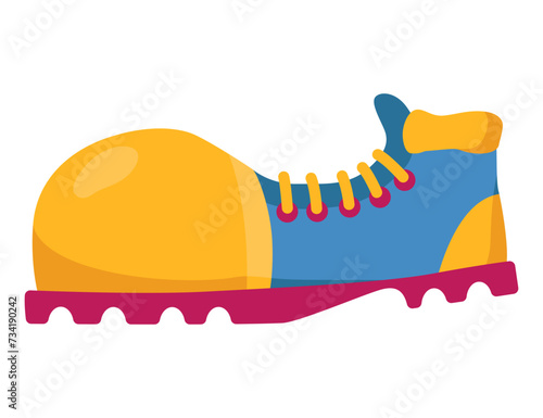 Clown shoe. Vector icon on white background