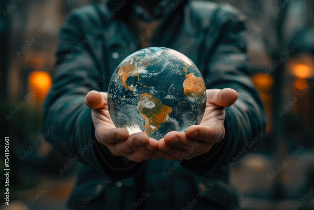 Globe in Hand: Symbol of Business Expansion Globe in Hand: Symbol of Business Expansion