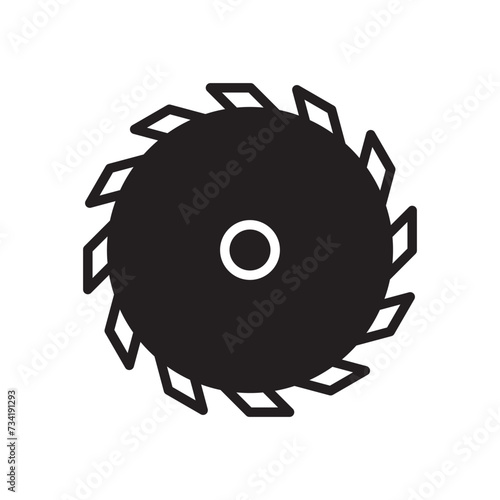 Industrial saw vector icon. Circular saw flat sign design. Saw symbol pictogram. UX UI icon