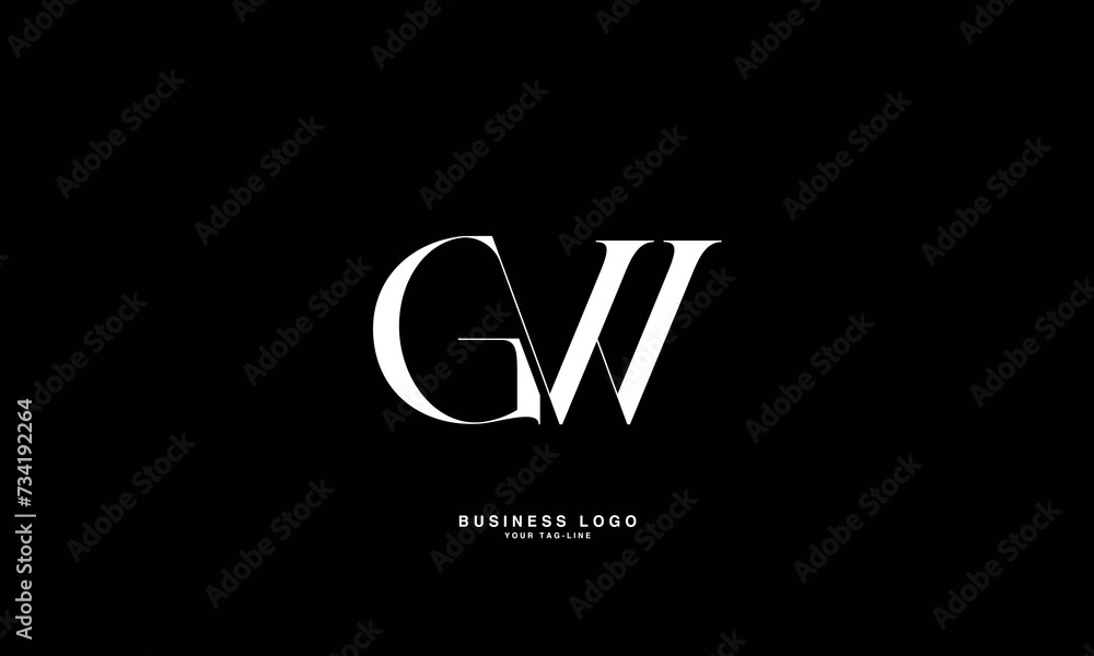 GW, WG, G, W, Abstract Letters Logo Monogram GW, WG, G, W, Abstract Letters Logo Monogram