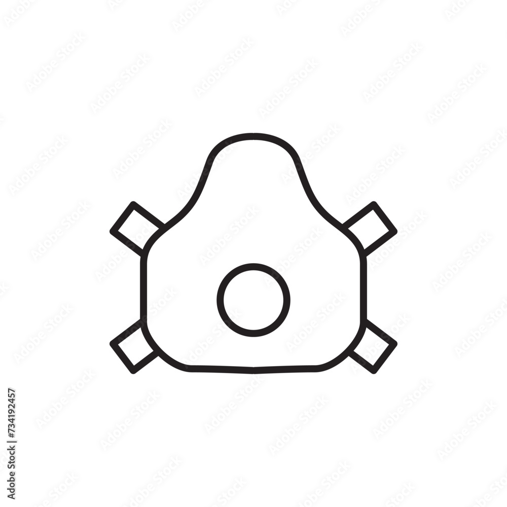 Dust mask icon. Breath mask vector icon. Construction mask flat sign design. Engineer mask symbol pictogram. UX UI icon Dust mask icon. Breath mask vector icon. Construction mask flat sign design. Engineer mask symbol pictogram. UX UI icon