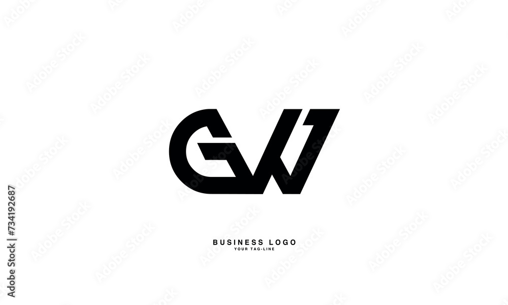 GW, WG, G, W, Abstract Letters Logo Monogram GW, WG, G, W, Abstract Letters Logo Monogram