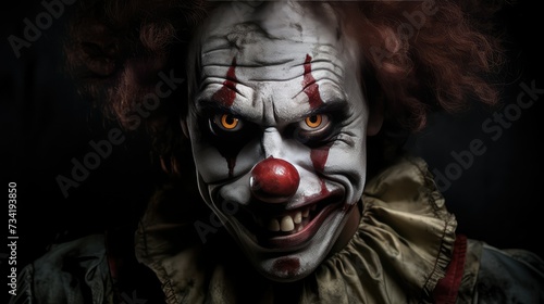 creepy clown horror photo