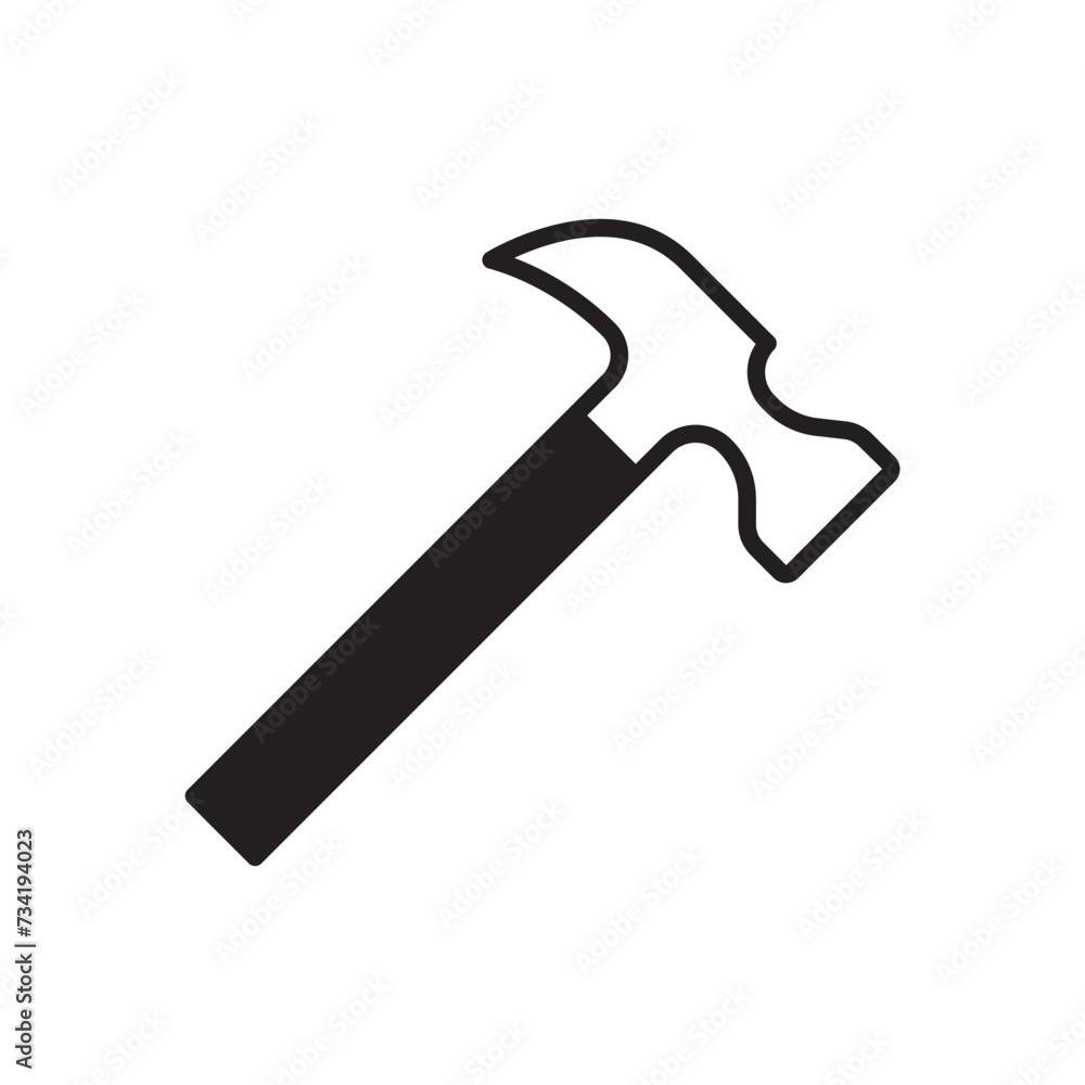 Hammer vector icon. Hammer instrument flat sign design. Hammer symbol pictogram. UX UI icon Hammer vector icon. Hammer instrument flat sign design. Hammer symbol pictogram. UX UI icon