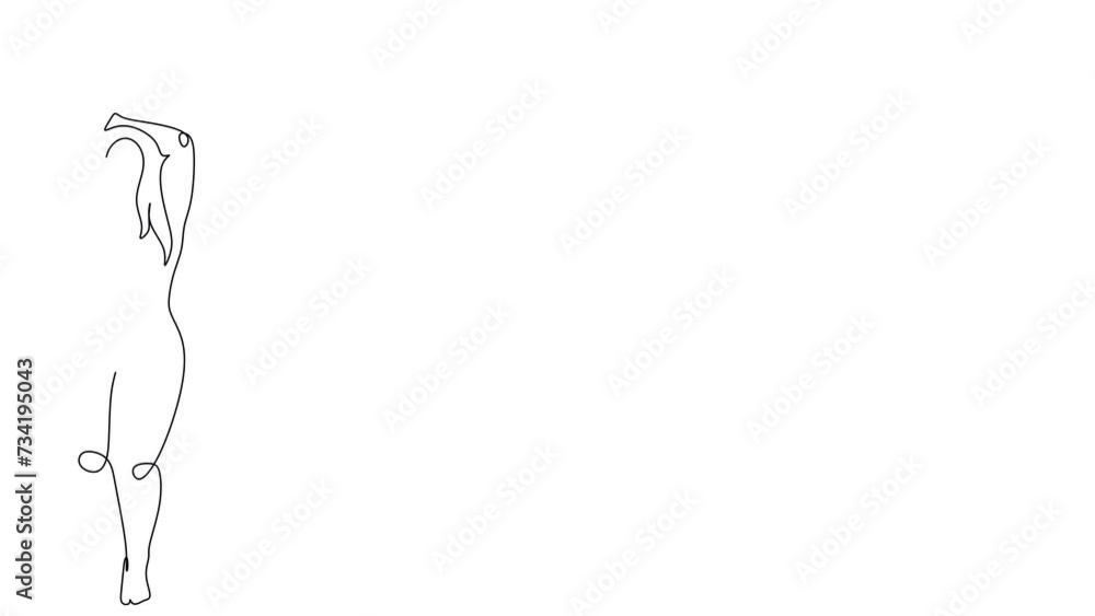 Continuous line beautiful woman line art illustration. 4k stock video of a developing with alpha channel. Continuous line beautiful woman line art illustration. 4k stock video of a developing with alpha channel.