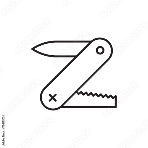 Jackknife vector icon. Folding knife flat sign design. Multi-tool knife symbol pictogram. UX UI icon