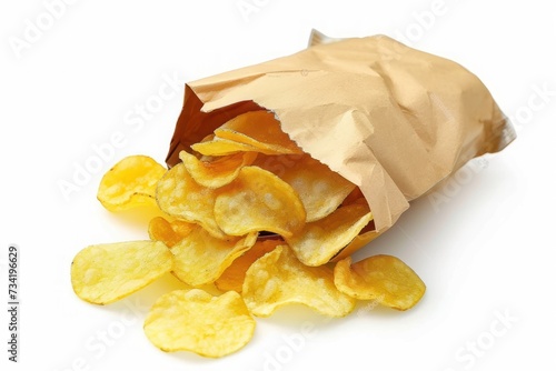 A bag of chips isolated on a white background