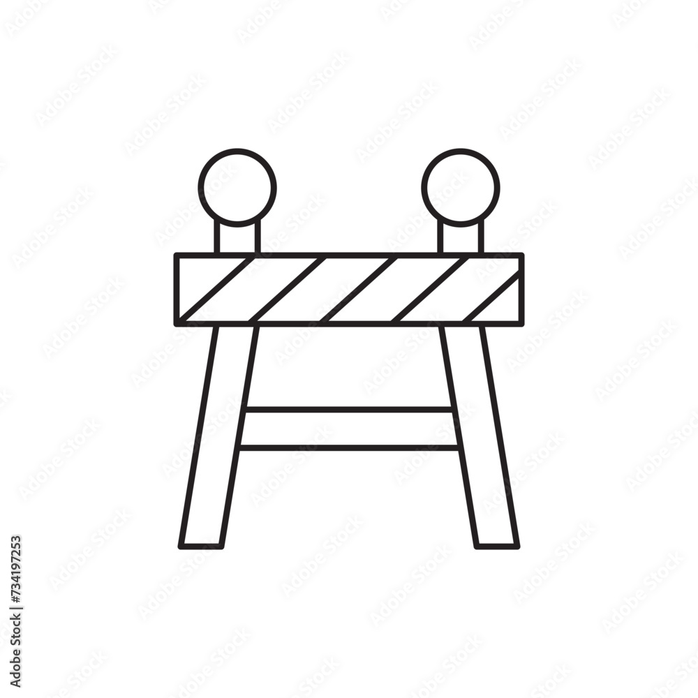 Fototapeta premium Road barrier vector icon. Road barrier flat sign design. Road barrier symbol pictogram. UX UI icon
