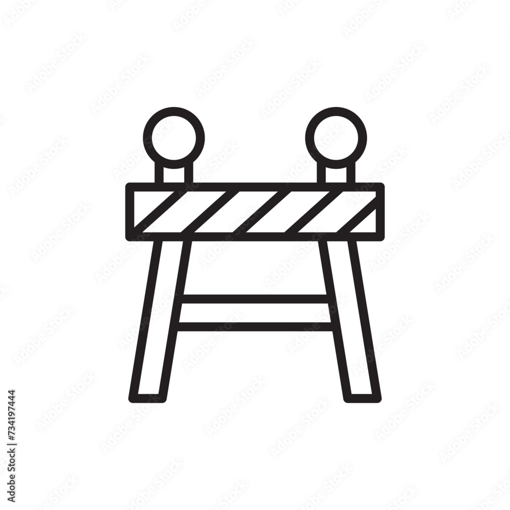 Fototapeta premium Road barrier vector icon. Road barrier flat sign design. Road barrier symbol pictogram. UX UI icon