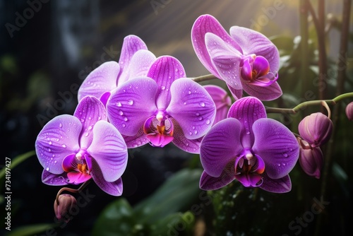 Exotic Orchid pink flower. Blossom flora. Generate Ai