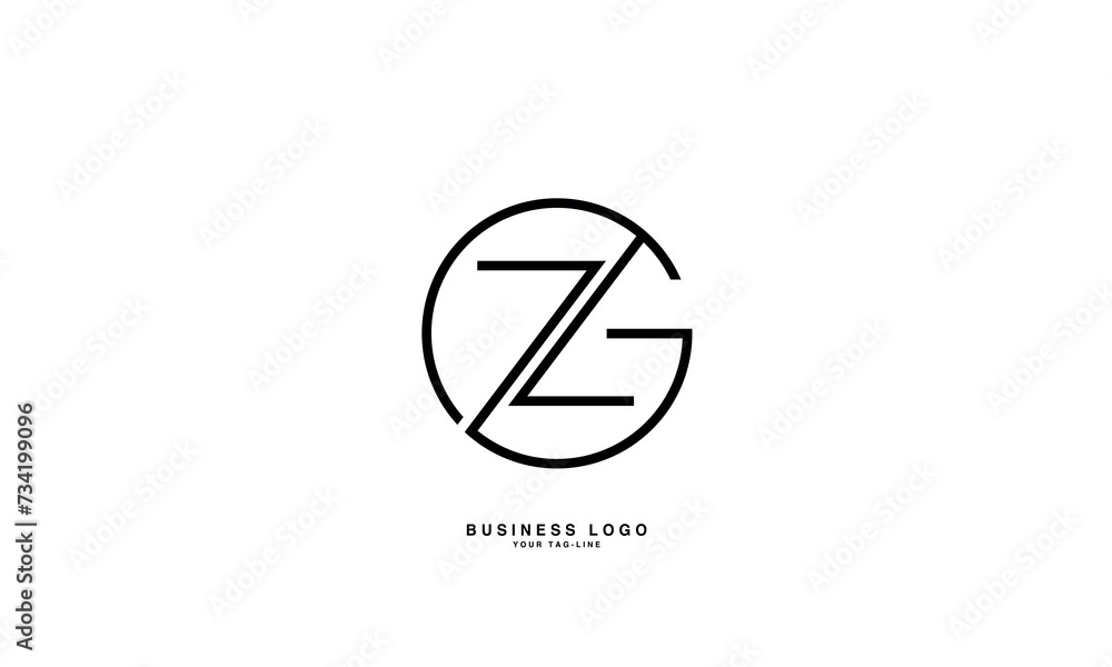 GZ, ZG, G, Z, Abstract Letters Logo Monogram GZ, ZG, G, Z, Abstract Letters Logo Monogram