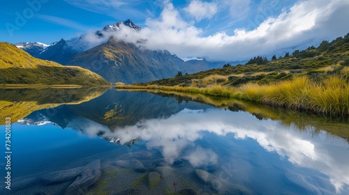 lake in the mountains New Zealand landscape Nature © Nabeel