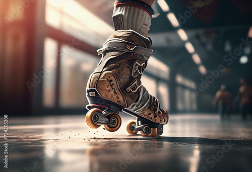 Roller skater. Generative AI