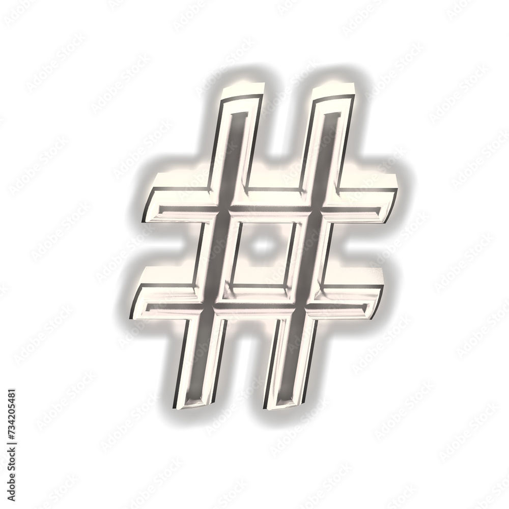 Obraz premium Glowing silver 3d symbol