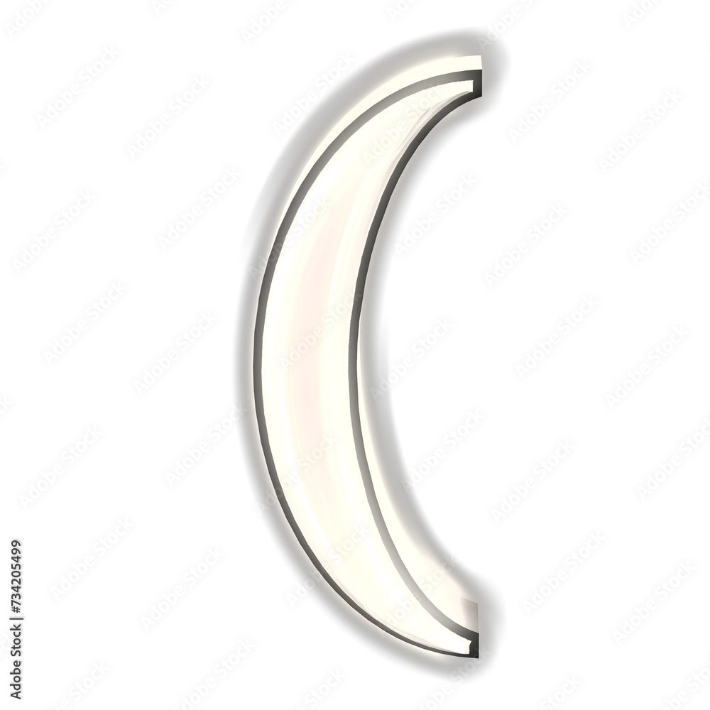 Glowing silver 3d symbol