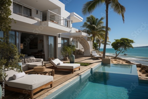 Luxury resort on private island with villas on water., generative IA © JONATAS