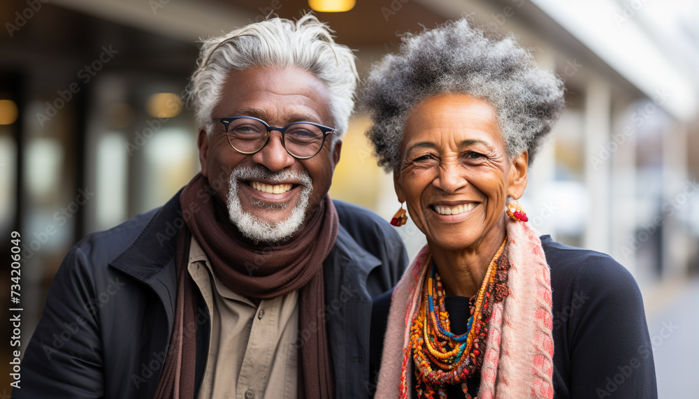 Smiling adults, happiness, love, confidence, togetherness a joyful bond generated by AI Smiling adults, happiness, love, confidence, togetherness a joyful bond generated by AI