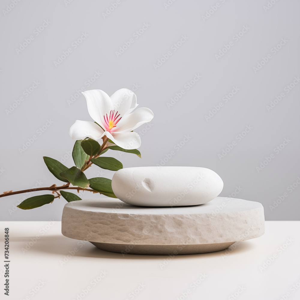 Product Showcase with Spa Concept. Cosmetic display. Product Showcase with Spa Concept. Cosmetic display.