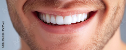 Dental Elegance: White Teeth in a Close-Up Grin