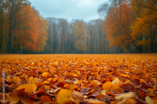 Wallpaper Mural Autumnal Splendor: Leaves Adorned Field Torontodigital.ca