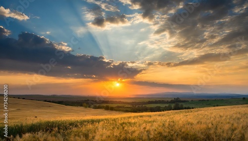 beautiful sunset with clouds