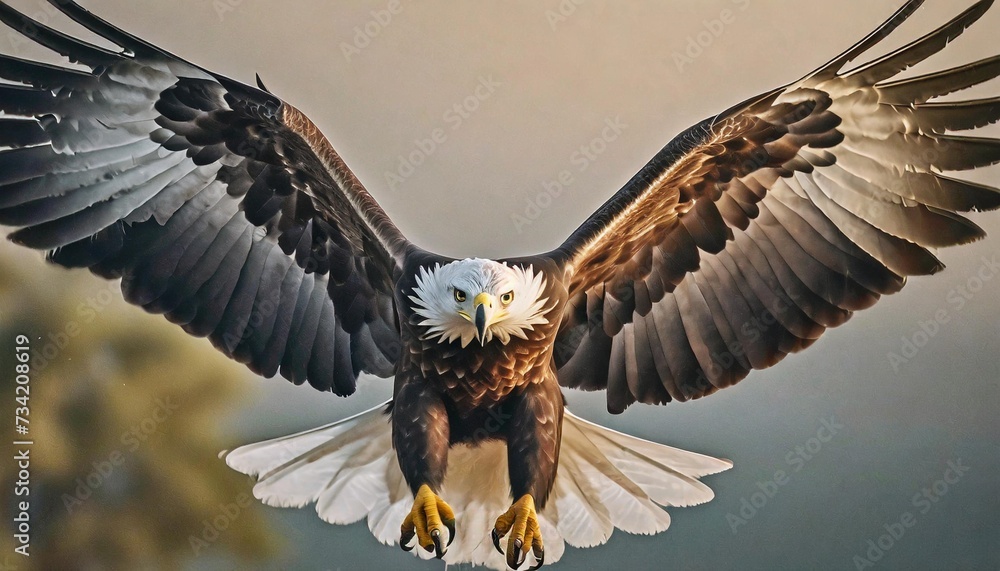 eagle in flight hd 8k wallpaper stock photographic image - obrazy, fototapety, plakaty 