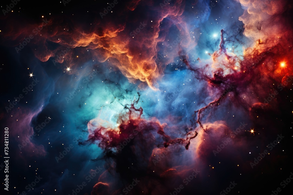 Sparkling nebula with newborn stars., generative IA