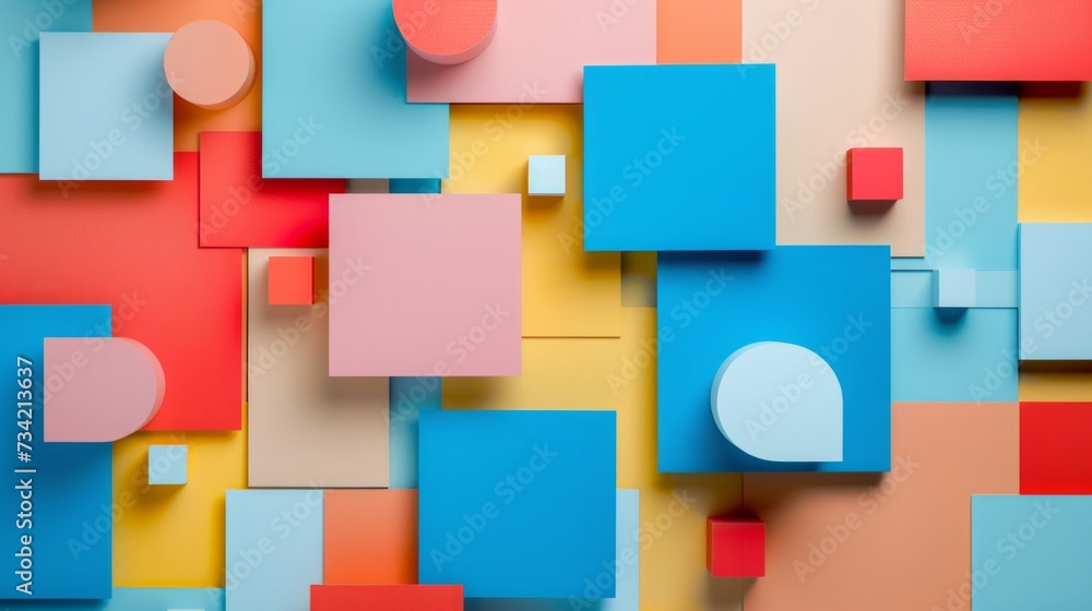 Colorful Geometric Shapes Illustration Generative AI Colorful Geometric Shapes Illustration Generative AI