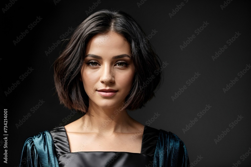 Fototapeta premium Beautiful brunette model, studio shot, fashion
