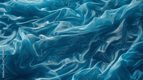 Floating Blue Fabric Illustration Generative AI
