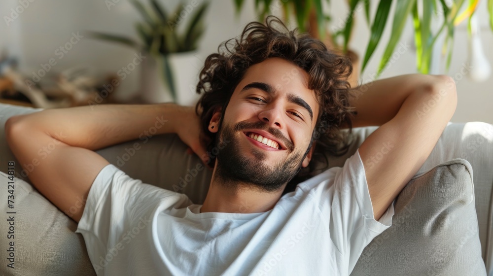 Happy Man Illustration Generative AI Happy Man Illustration Generative AI