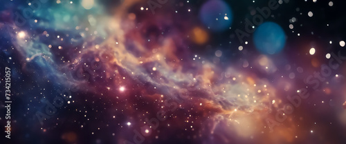 Space nebulas. Boundless universe. Fantastic space backdrop Planets from space. AI generated