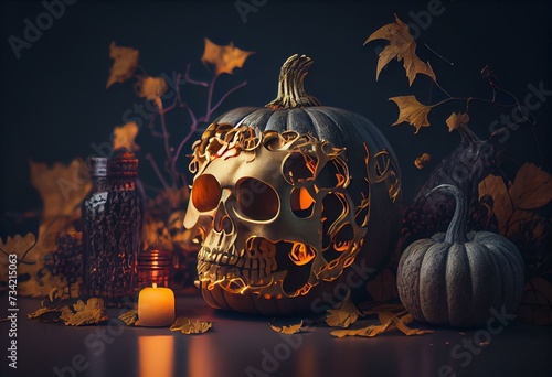 Halloween, dolcetto o scherzetto. Generative AI photo