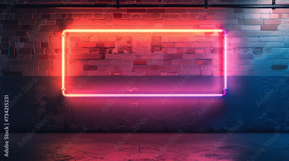Neon sign illustration on dark background Generative AI Neon sign illustration on dark background Generative AI