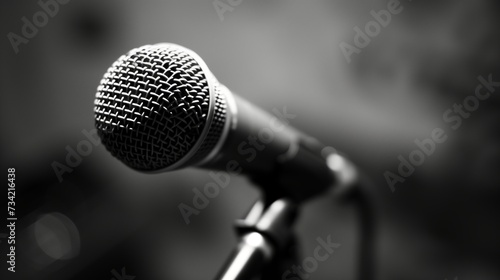 Blogger microphone. Sound recording. Creation of media content.