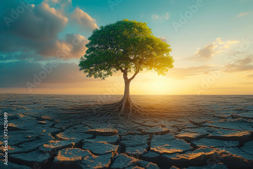 Resurrecting Green  A Tree Breaks Through Dry Daylight