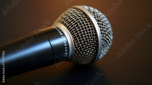 Blogger microphone. Sound recording. Creation of media content.