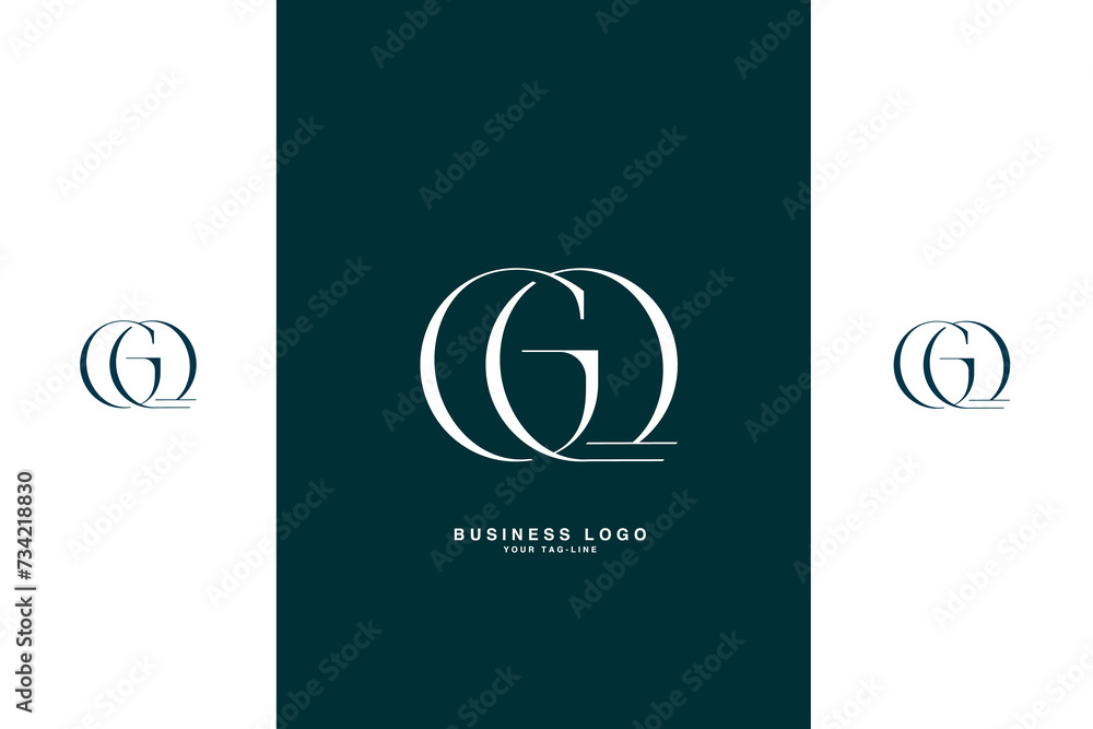 GQ, QG, G, Q, Abstract Letters Logo Monogram GQ, QG, G, Q, Abstract Letters Logo Monogram