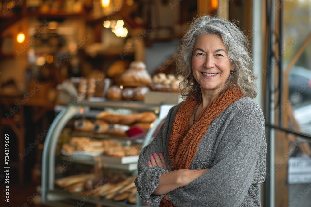 Captivating Portrait of a Bakery Owner in Her Element Captivating Portrait of a Bakery Owner in Her Element