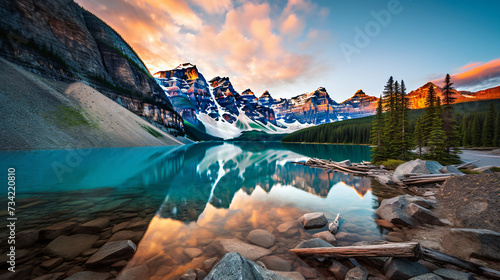  Beautiful Moraine Lake in Banff National Park