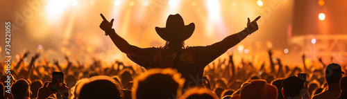 Country Music Magic: Silhouettes Dance Against Stage Glow
