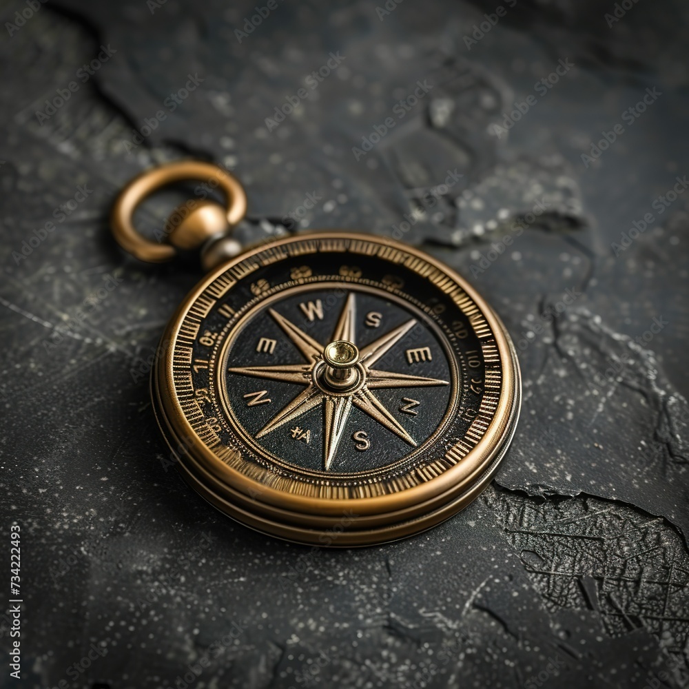 compass on a gray background