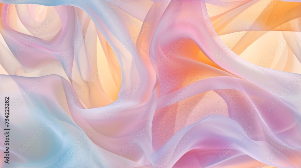  a computer generated image of a pink, blue, yellow, and white background with wavy, flowing, flowing, wavy, and wavy lines on the bottom right side of the image.