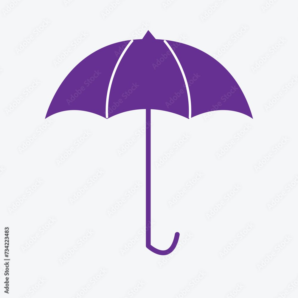 Purple umbrella icon vector flat design. Vector illustration. Eps file 315. Purple umbrella icon vector flat design. Vector illustration. Eps file 315.