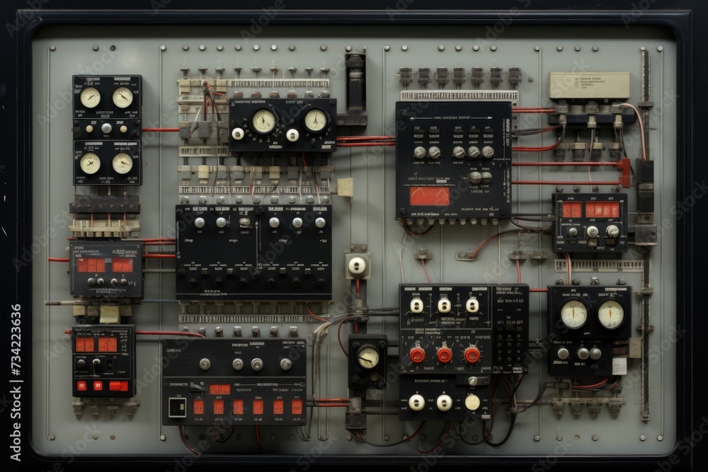 Control panel with static energy meters and circuit-breakers Control panel with static energy meters and circuit-breakers