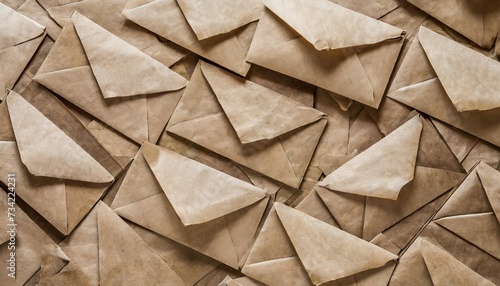 background from a large number of postal envelopes top view