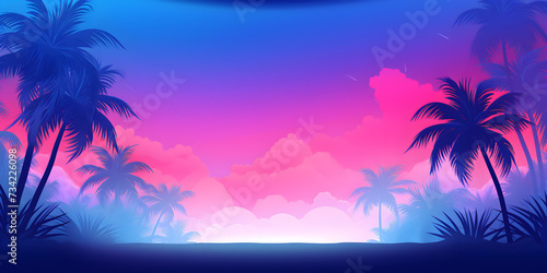 Pink and blue abstract tropical theme background © TatjanaMeininger