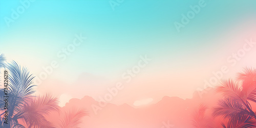 Soft pastel pink and blue abstract tropical theme background