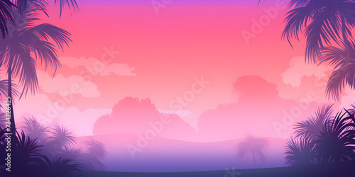 Gradient pink and purple abstract tropical theme background © TatjanaMeininger